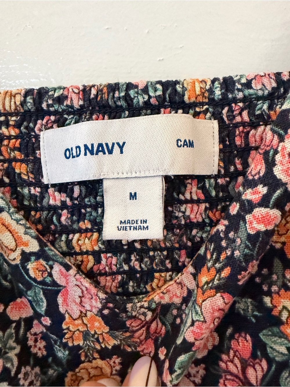 Old Navy Navy Floral Camisole Dress with Pink and Orange Blooms - Picture 3 of 3